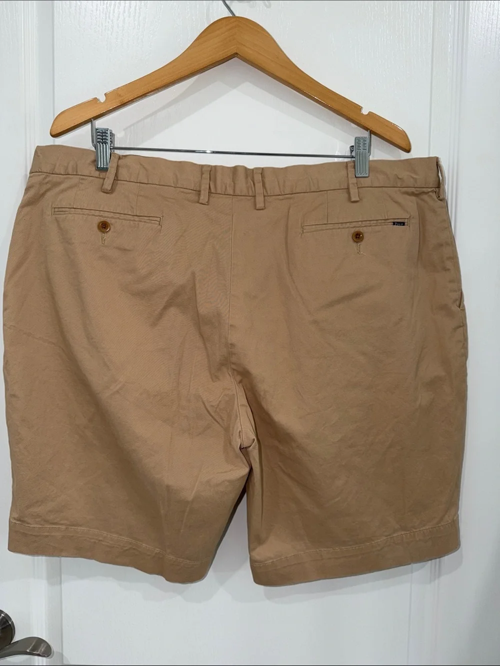 Polo Ralph Lauren Khaki Flat-Front Cotton Shorts size 40” casual preppy